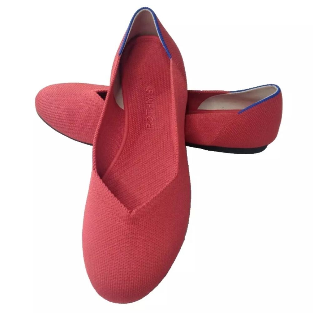 Rothy's The Flat  Shoes in Bright Red  Women's Size 8.5